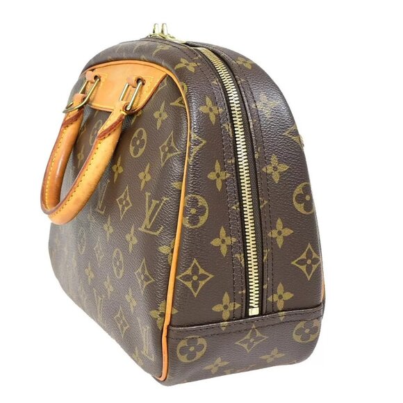 LOUIS VUITTON LV Logo Trouville Hand Bag Monogram Leather Brown - Picture 15 of 16